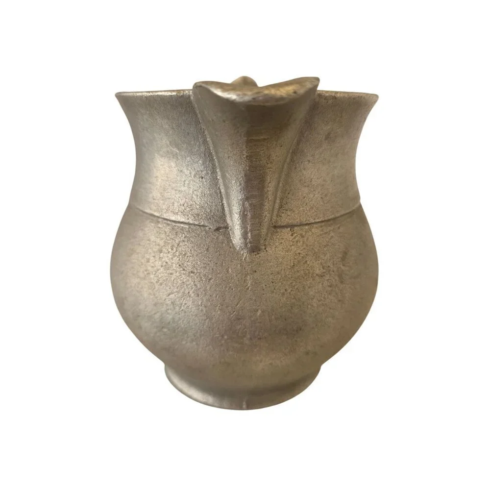 Vintage Pewter Pitcher Jug 1960s Rustic Tavern Style